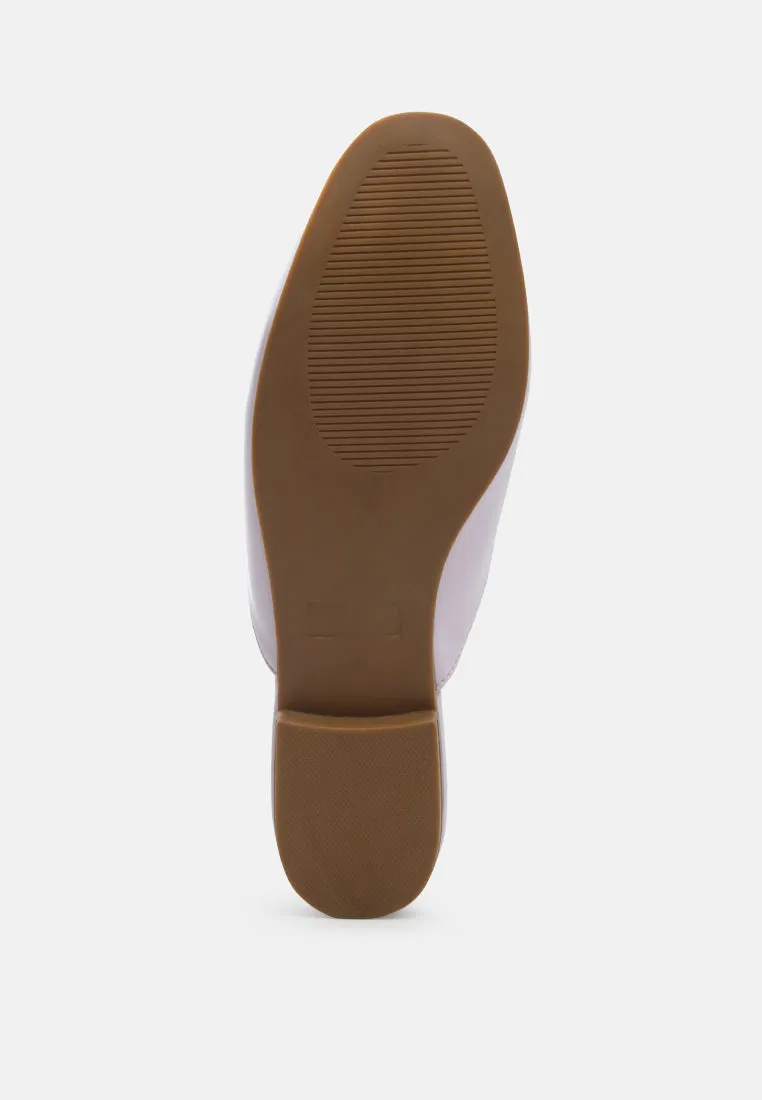 Vasiliki Faux Leather Flat Mules By Ruw