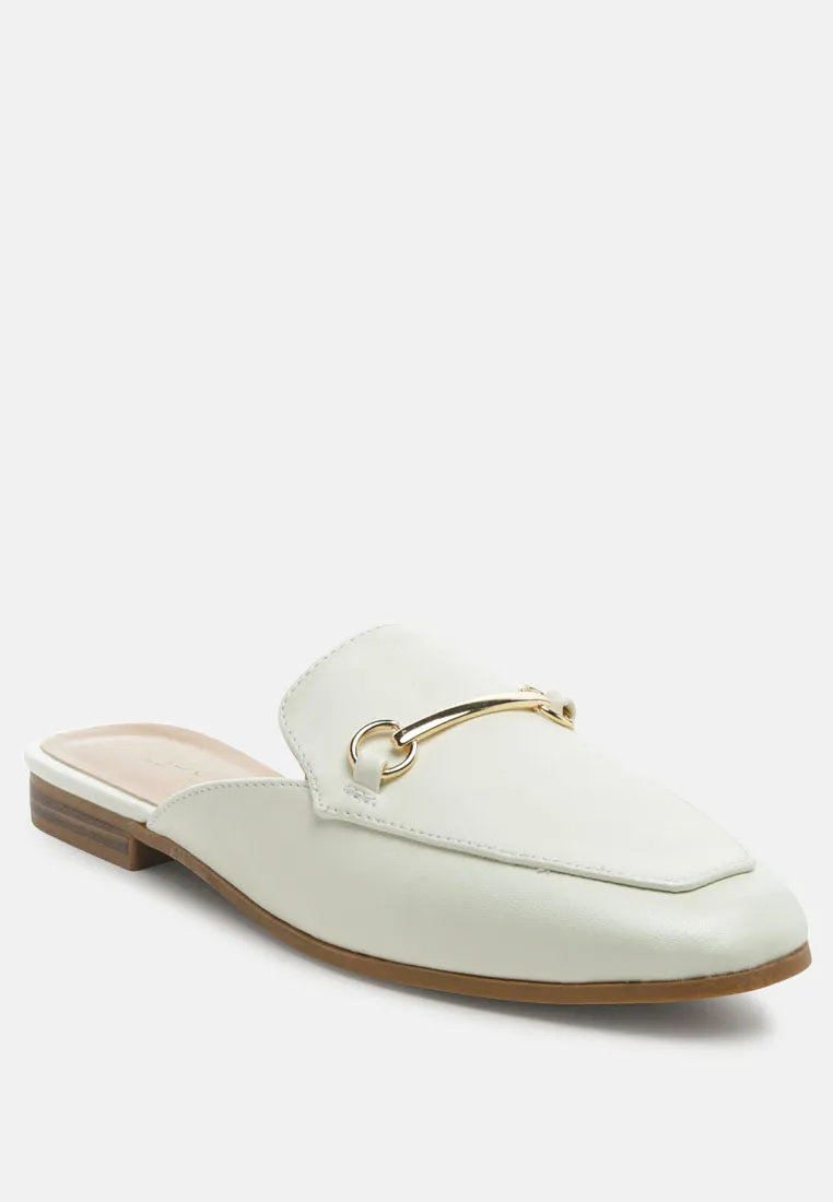 Vasiliki Faux Leather Flat Mules By Ruw
