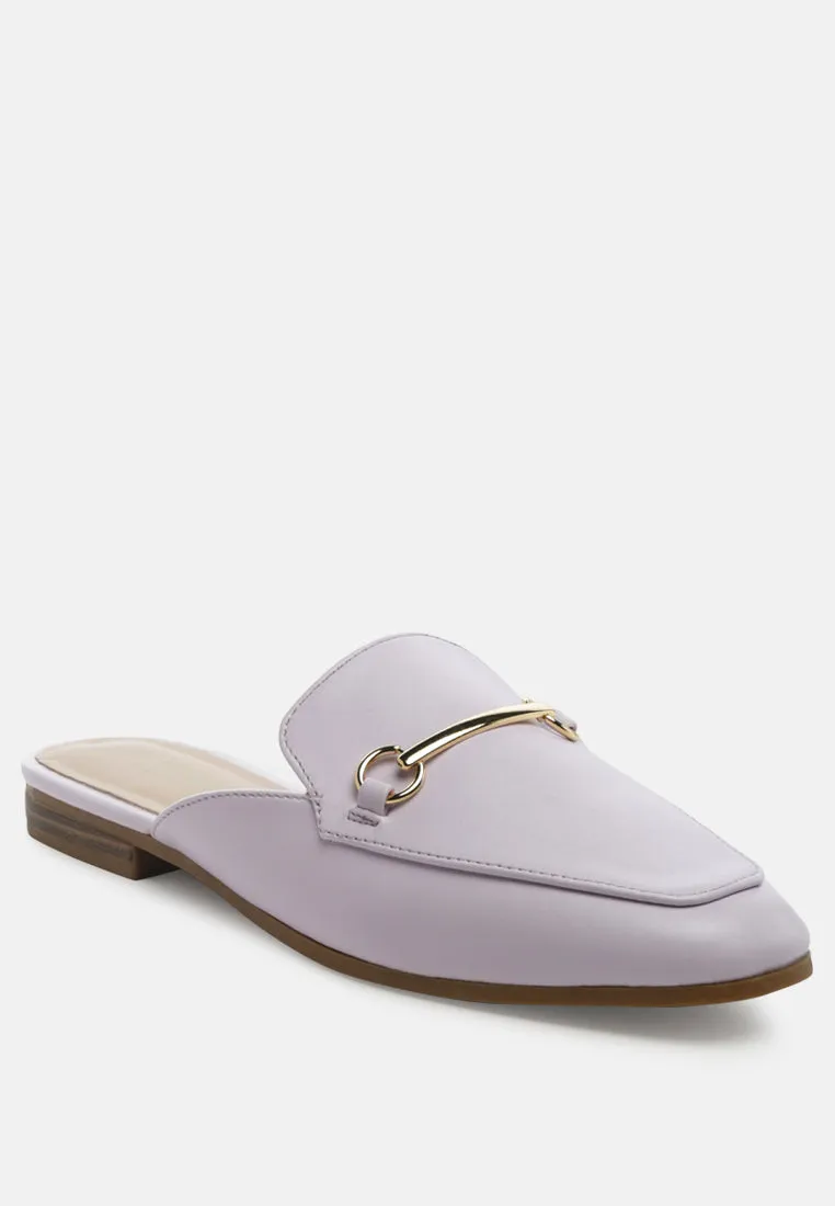 Vasiliki Faux Leather Flat Mules By Ruw