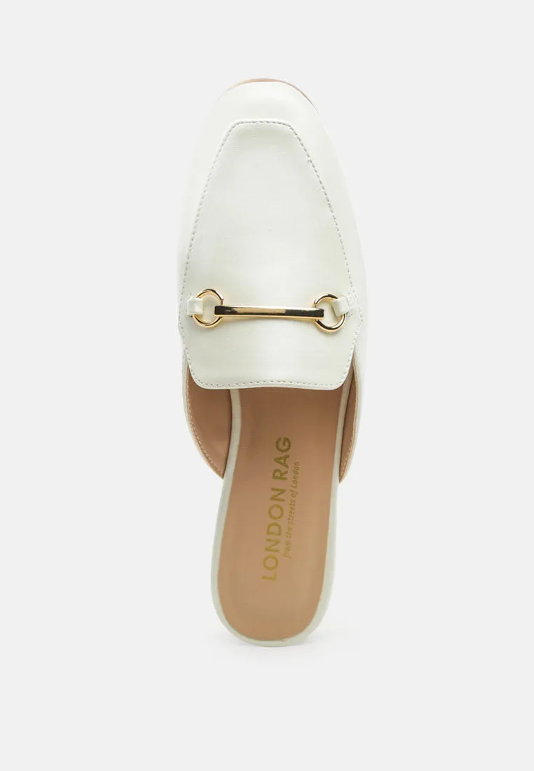 Vasiliki Faux Leather Flat Mules By Ruw