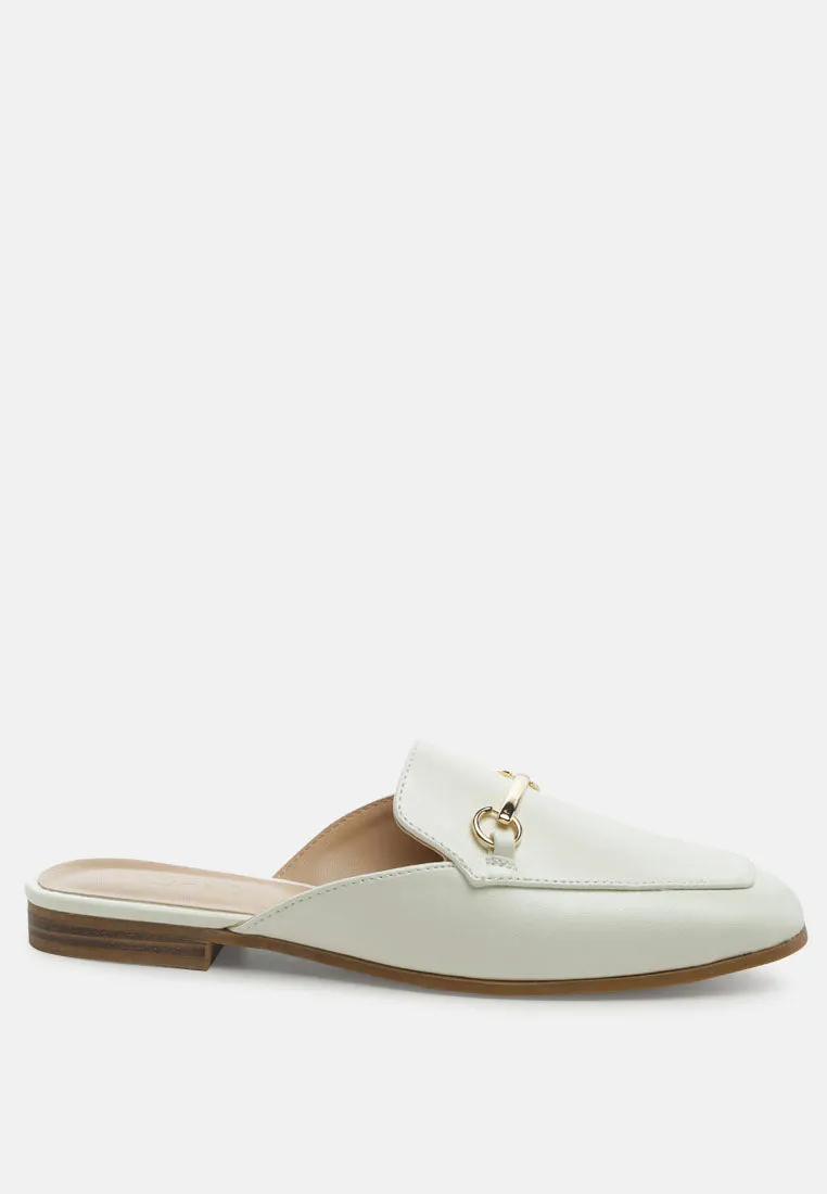 Vasiliki Faux Leather Flat Mules By Ruw