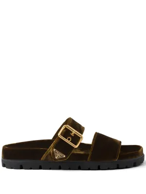 velvet sandals Enhanced buckled Student discount