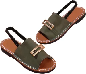 Verdusa Women's Wide Band Flat Sandals Buckle Open Toe Slip on Slippers