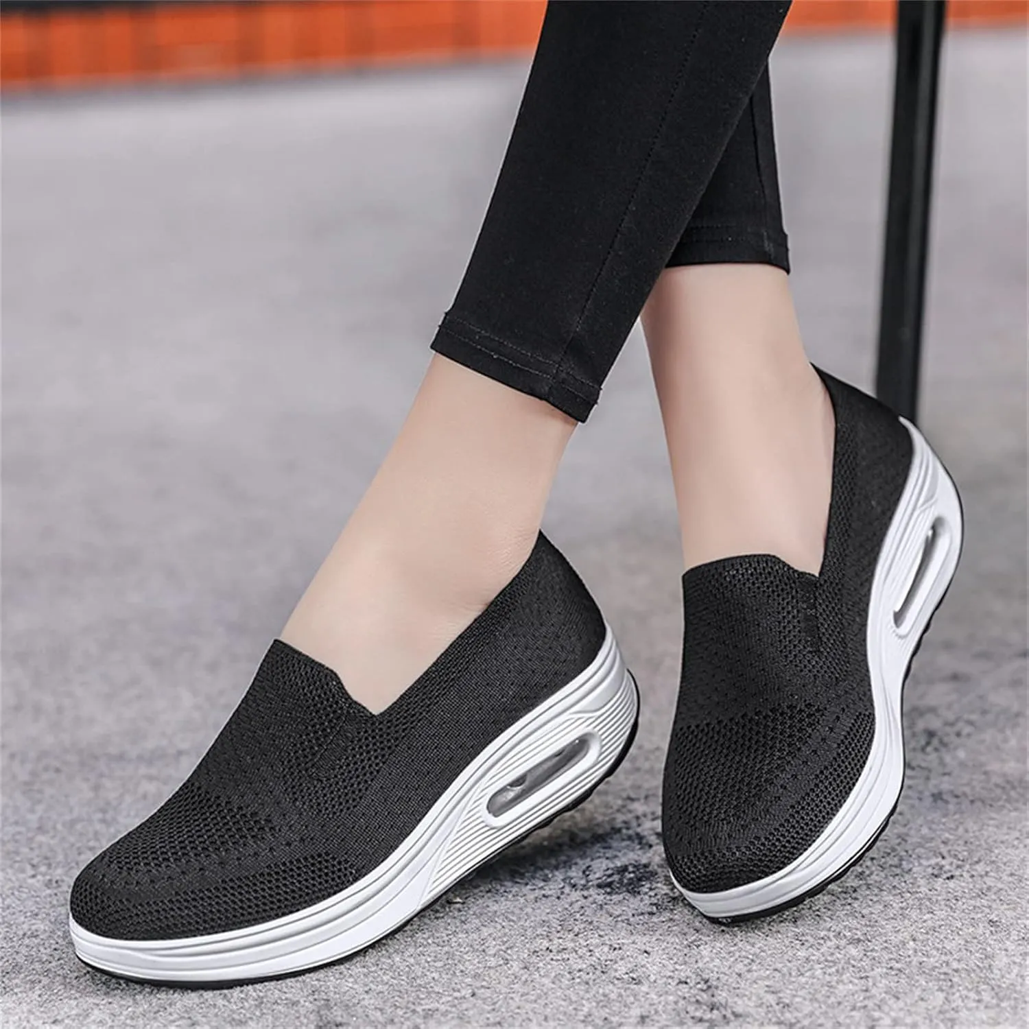 VIED Women's Orthopedic Sneakers Air Cushion Slip On Platform Sneakers for Women