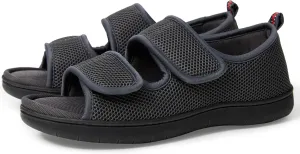 WALKFUN Arch Support Mesh Adjustable Diabetic House Shoes Open Toe Closed Back Slip-on Indoor Slippers for Men and Women Outdoor