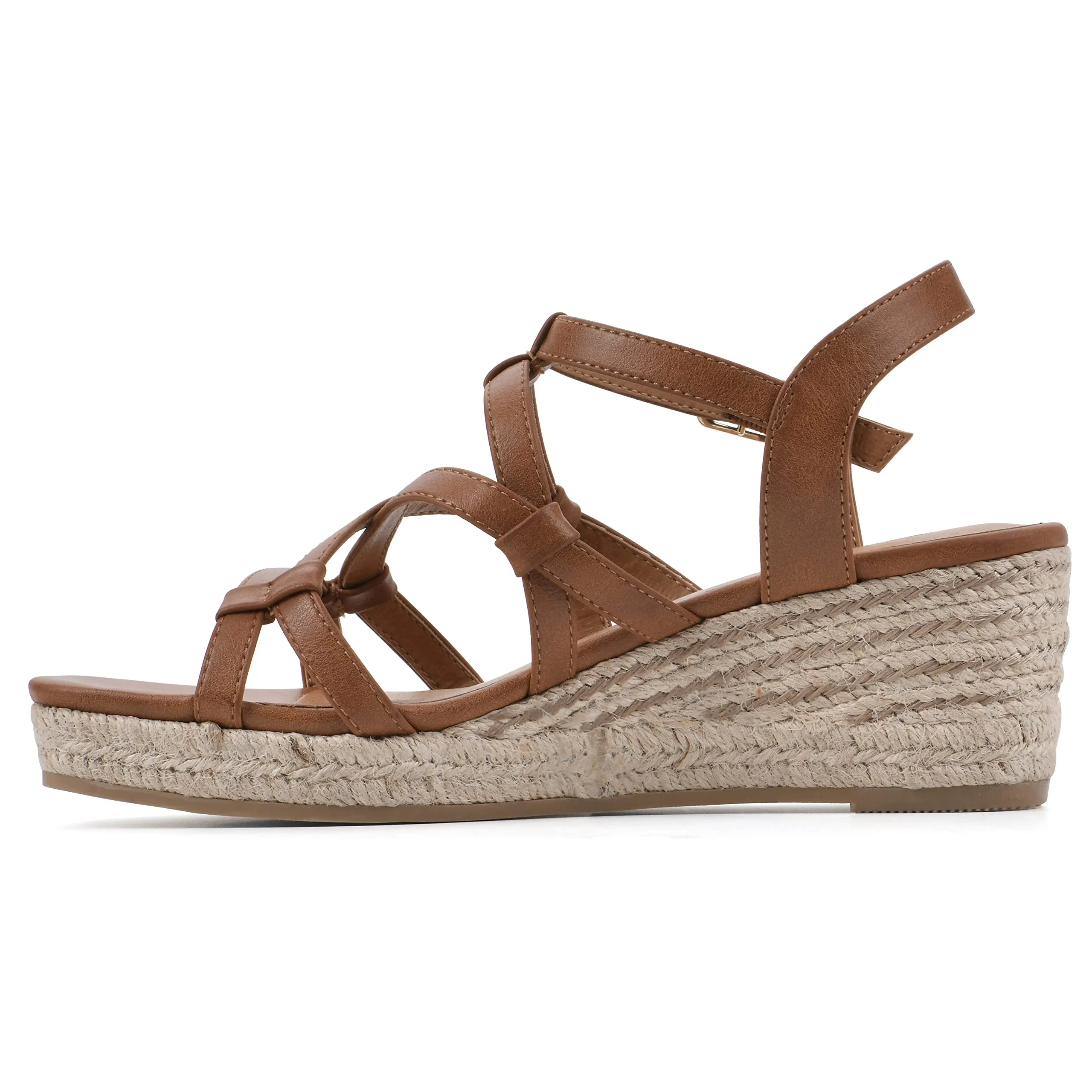 WHITE MOUNTAIN Women's Swayze Platform Sandal, Dk.Tan/Burn/Smooth, 11 M