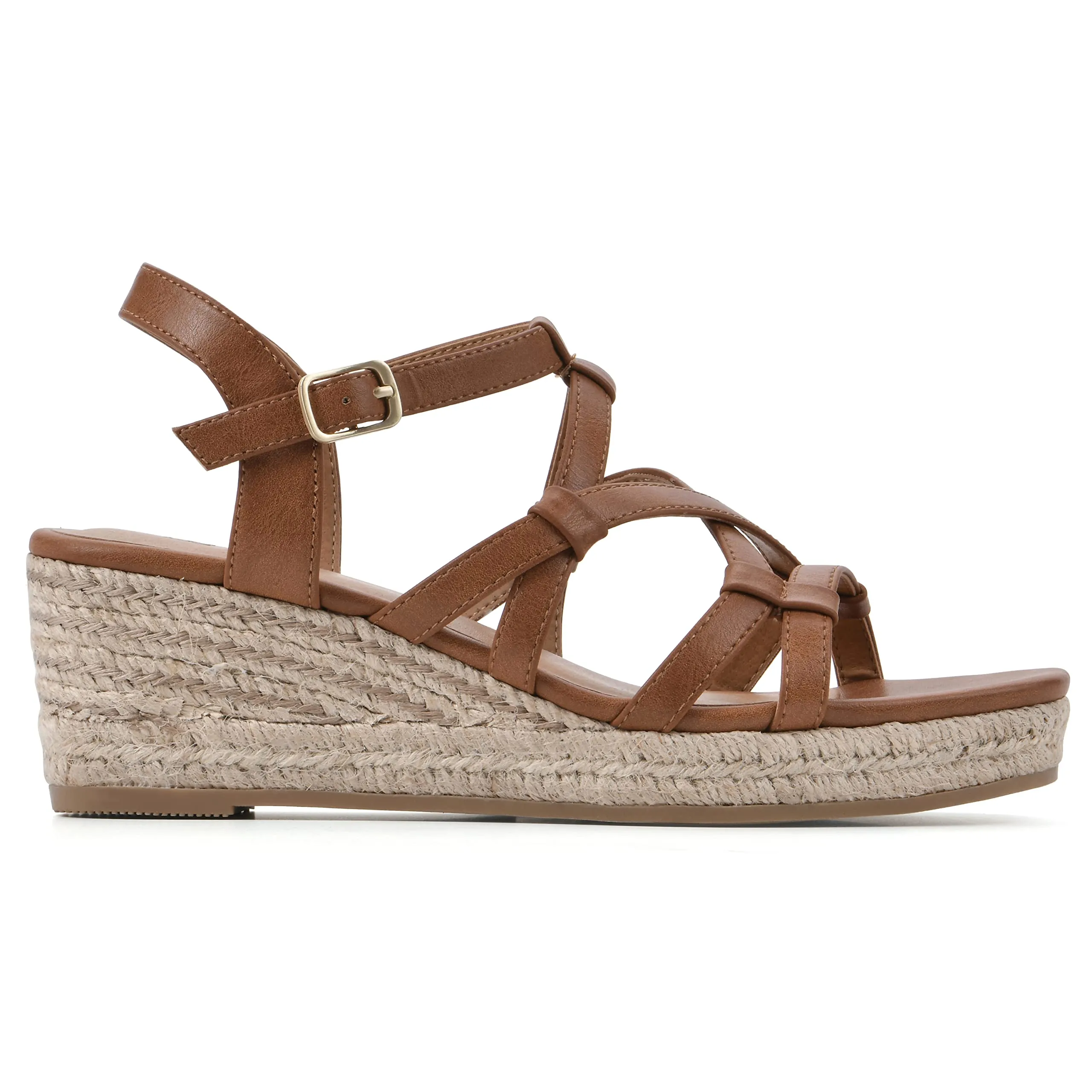 WHITE MOUNTAIN Women's Swayze Platform Sandal, Dk.Tan/Burn/Smooth, 11 M
