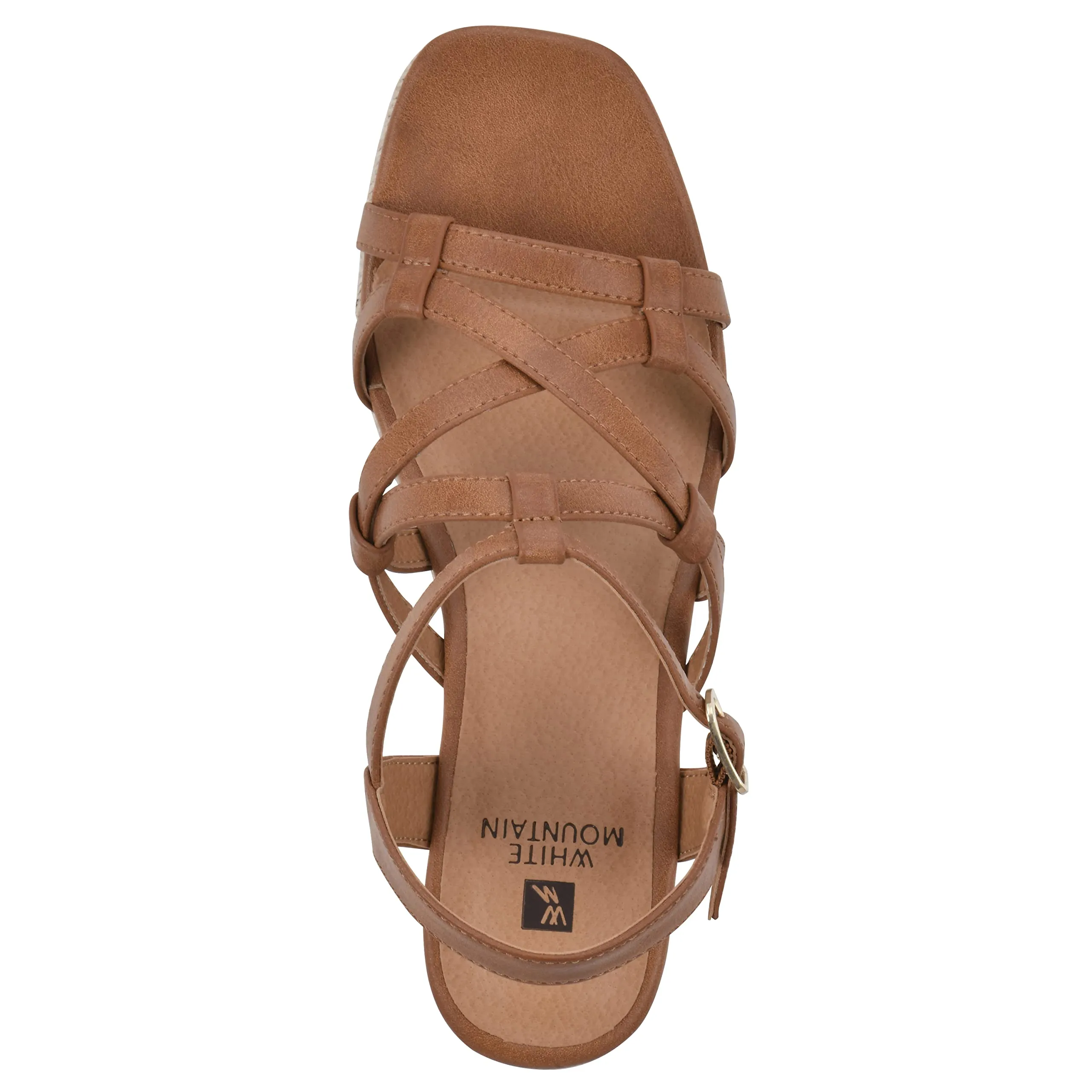 WHITE MOUNTAIN Women's Swayze Platform Sandal, Dk.Tan/Burn/Smooth, 11 M