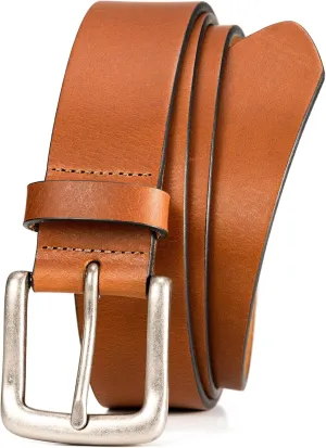WOLFANT Men's 35mm Casual Jean Belt,100% Real Solid Buffalo Leather