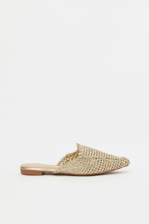 Women Gold Weave Mule