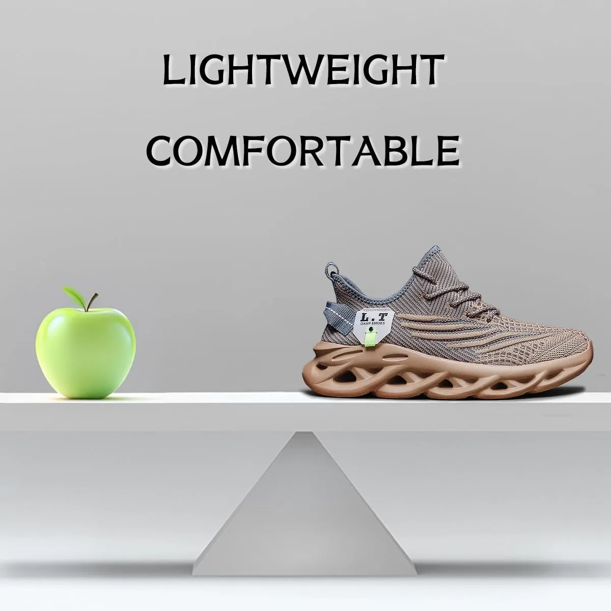 Women Running Shoes Slip On Sneakers Breathable Non-Slip Cushioned Sports Shoes for All-Day Comfort Walking Fitness Jogging with Lightweight EVA Elastic Sole
