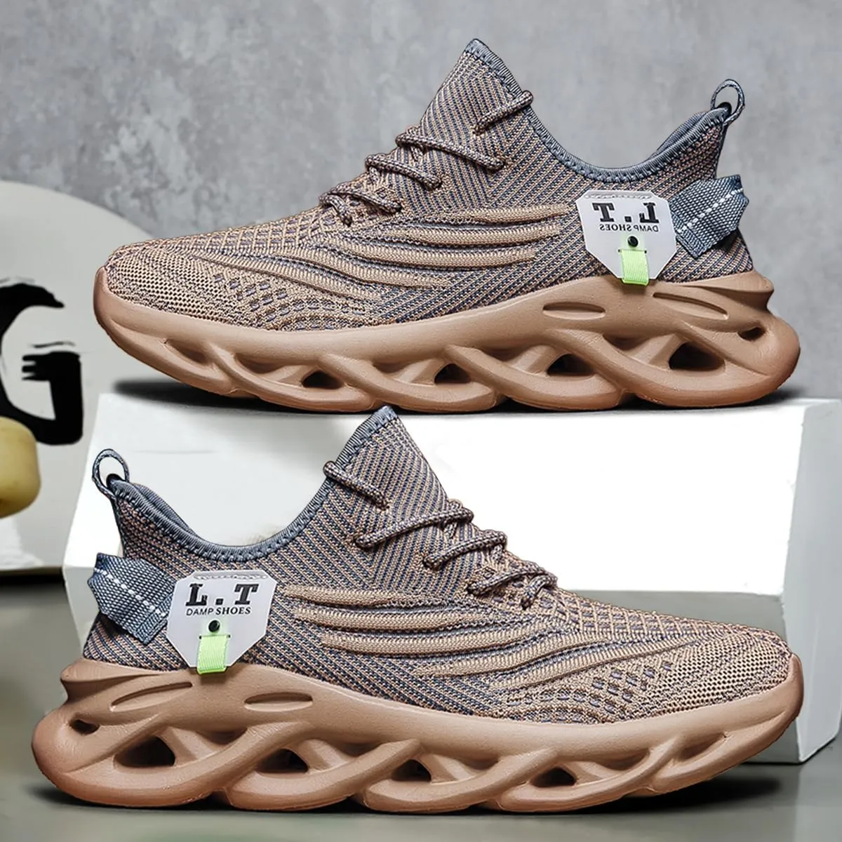Women Running Shoes Slip On Sneakers Breathable Non-Slip Cushioned Sports Shoes for All-Day Comfort Walking Fitness Jogging with Lightweight EVA Elastic Sole