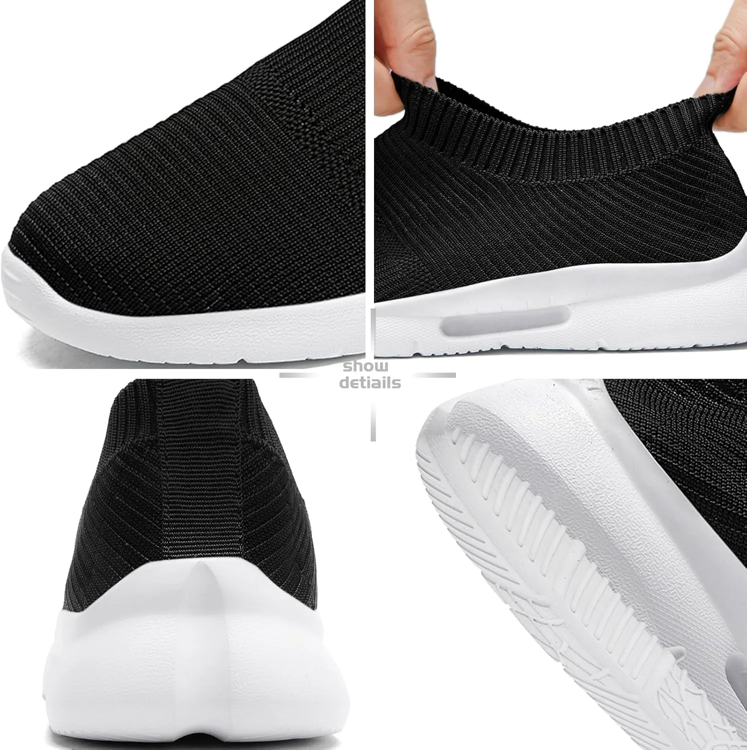 Women Running Shoes Tennis Walking Sneakers Lightweight Slip On Workout Gym Shoes