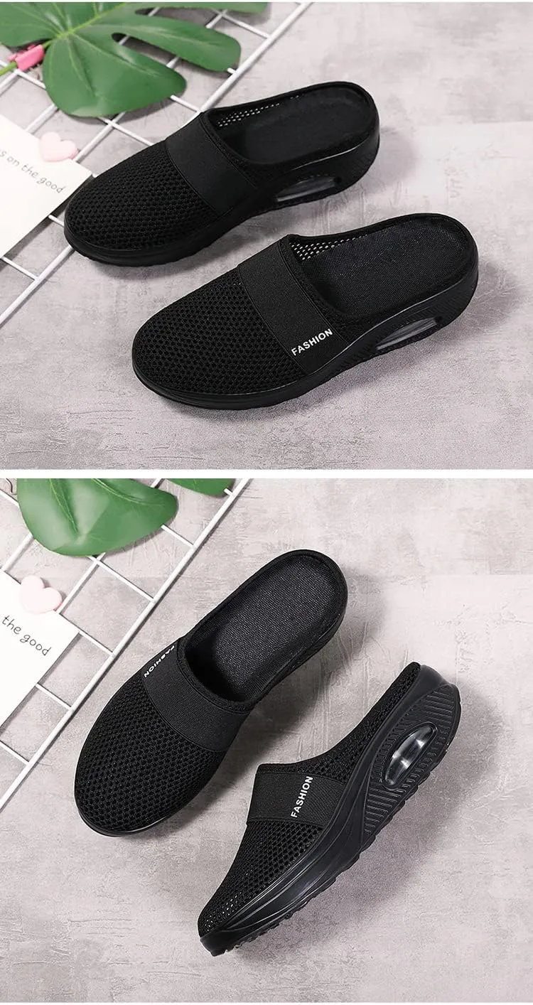 Women's Air Cushion Slip-On Walking Shoes- Orthopedic Diabetic Walking Shoes,Air Cushion Platform Mesh Orthopedic Diabetic Walking Shoes