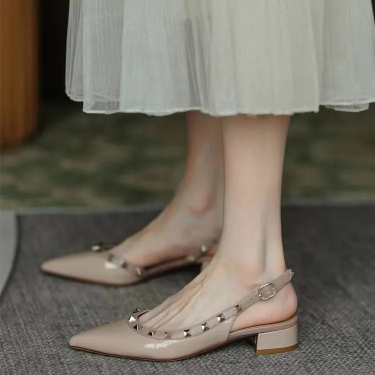 Women's Buckle Low Heel Flat Bottom Slippers (In Stock)