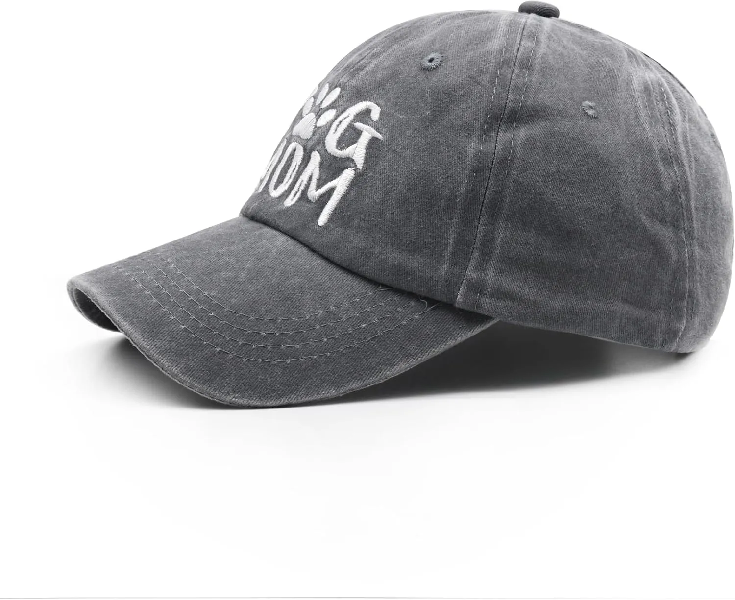 Women's Embroidered Dog Mom Hat Adjustable Denim Baseball Cap