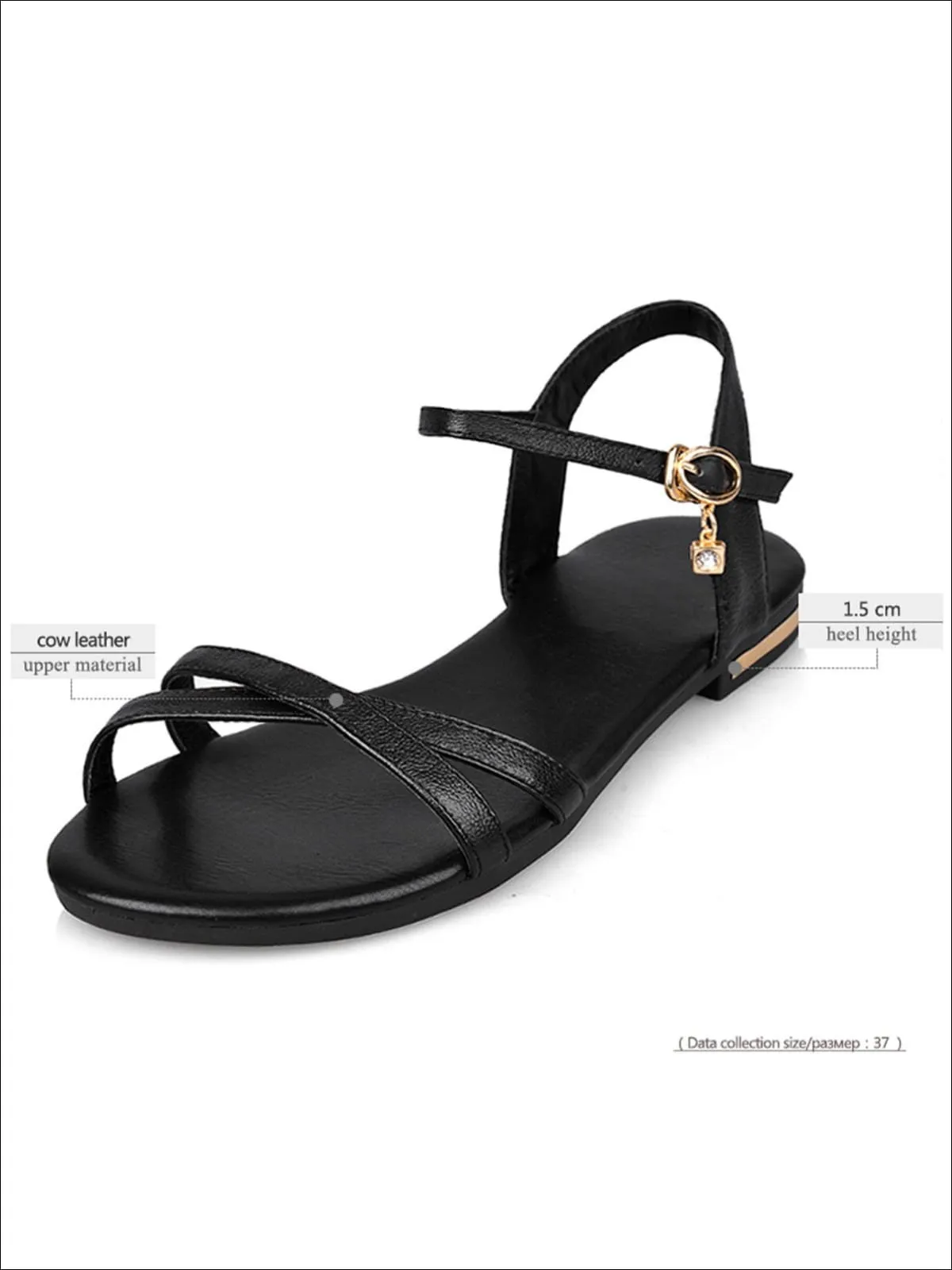 Women's Flat Chic Buckle Strap Sandals By Liv and Mia