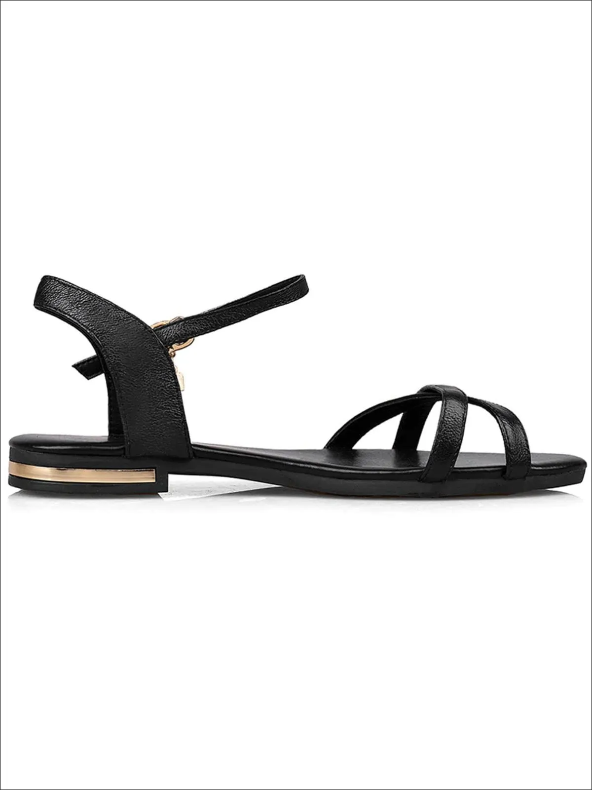 Women's Flat Chic Buckle Strap Sandals By Liv and Mia