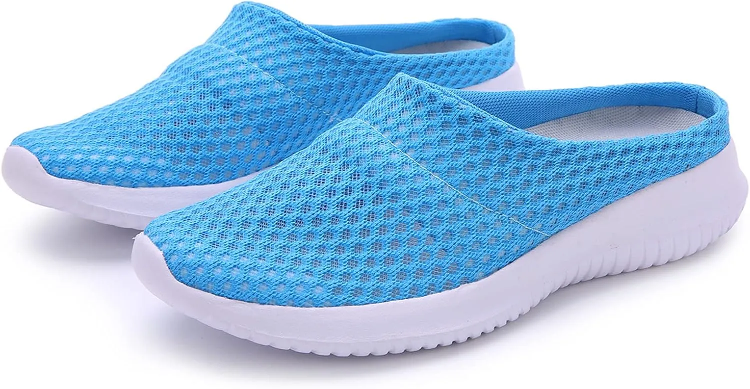 Women's Garden Clogs Shoes Backless Walking Sneakers Mesh Slippers Mules Shoes Casual Slip on Shoes for Women
