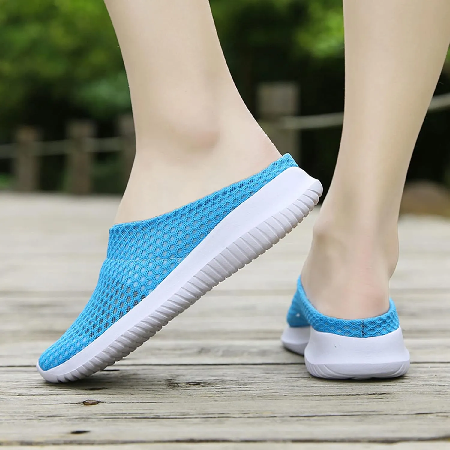 Women's Garden Clogs Shoes Backless Walking Sneakers Mesh Slippers Mules Shoes Casual Slip on Shoes for Women
