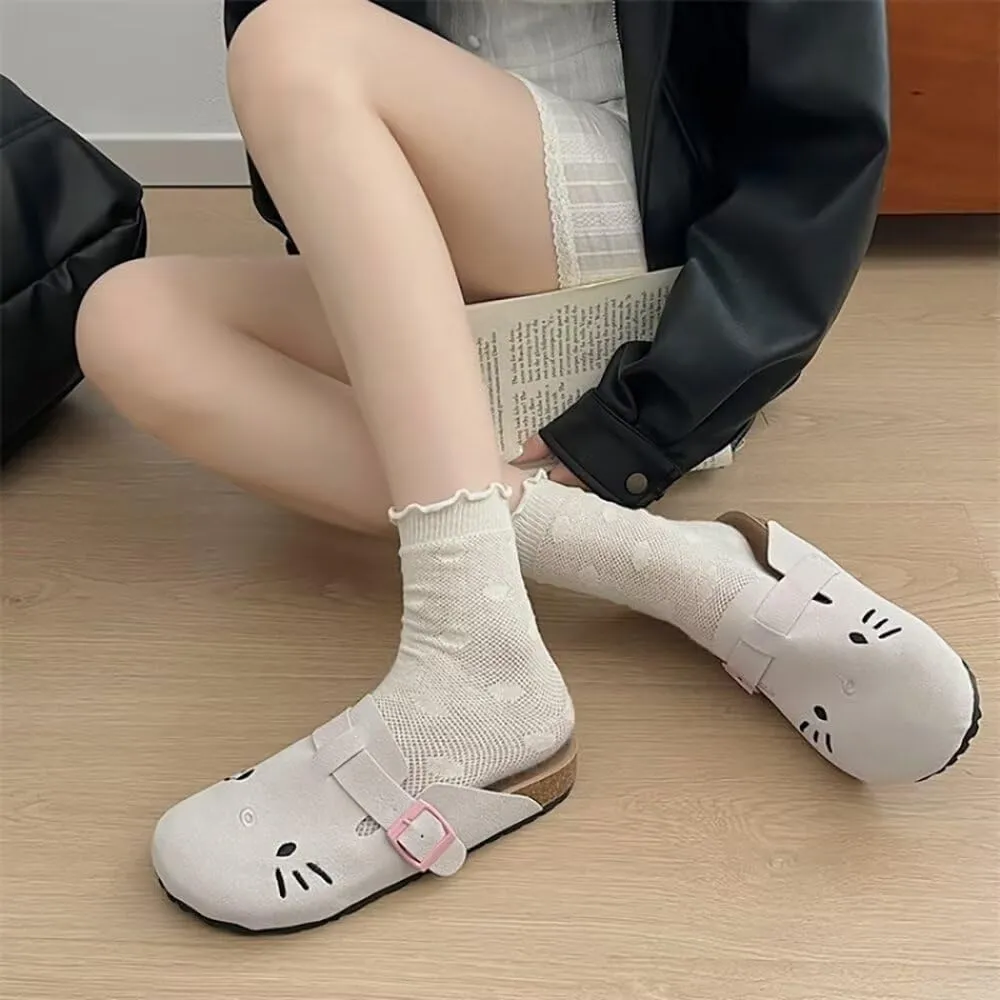 Women's Genuine Suede & Leather Mule Slippers | Slip-On Buckle Clogs with Soft Natural Rubber Cork Footbed Comfort Arch Support Cute Potato Shoes for Women
