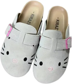 Women's Genuine Suede & Leather Mule Slippers | Slip-On Buckle Clogs with Soft Natural Rubber Cork Footbed Comfort Arch Support Cute Potato Shoes for Women