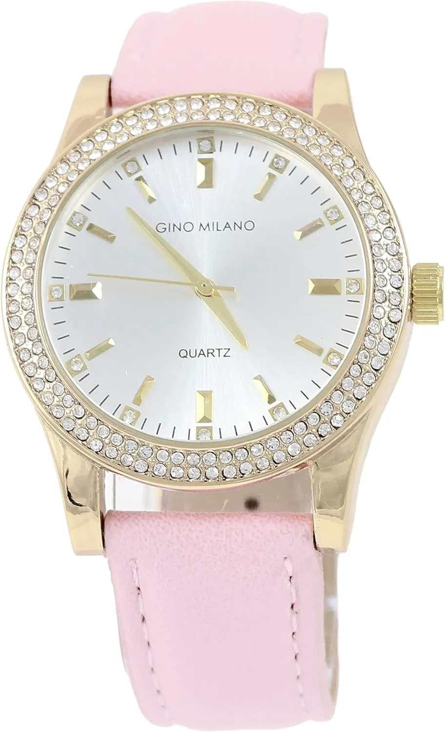 Women's Gold Leather Band Watch & Matching Tri-Fold Wallet Set