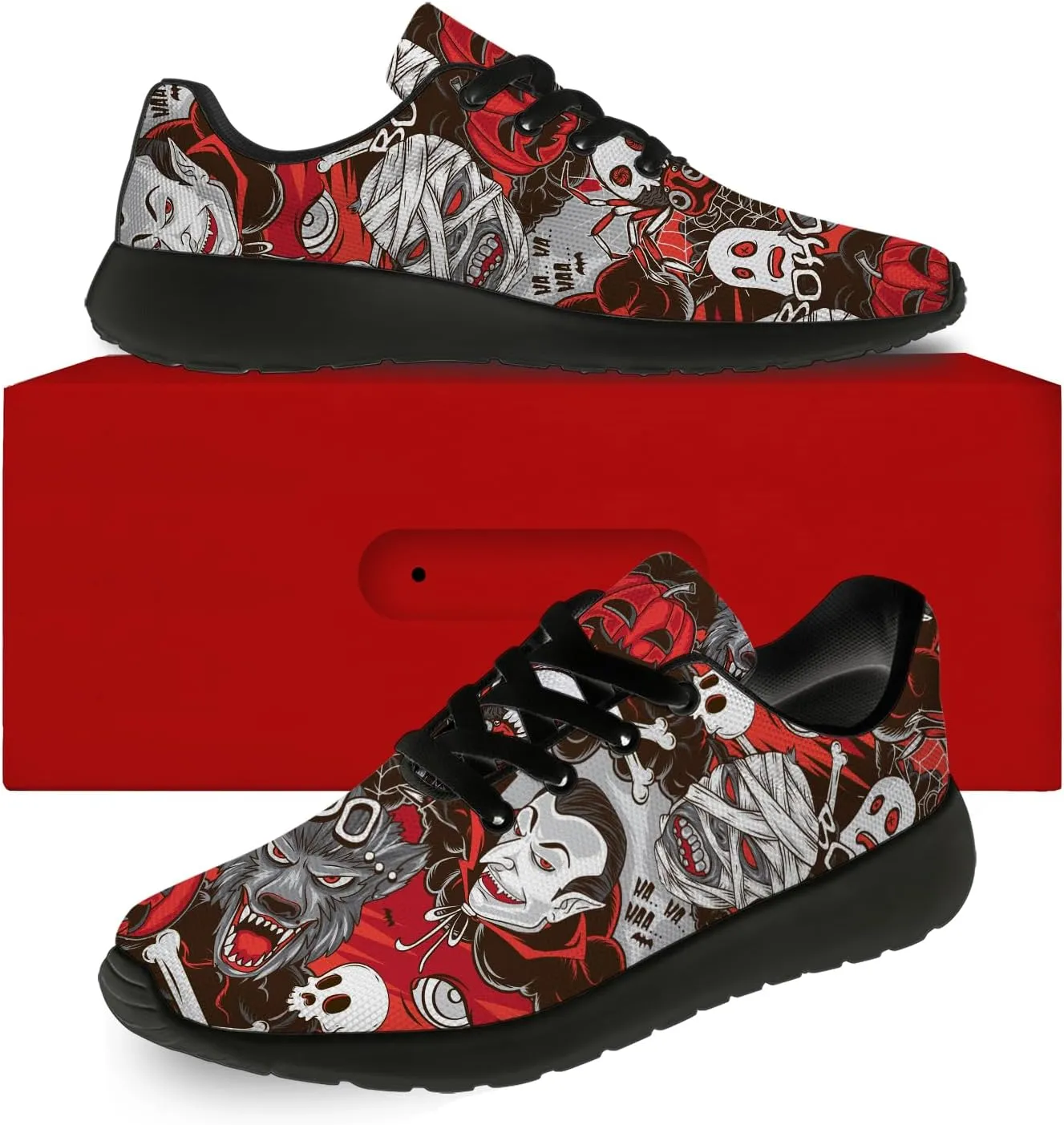Womens Mens Halloween Shoes Lightweight Comfortable Tennis Running Jogging Shoes Walking Sneakers Gifts for Men Women