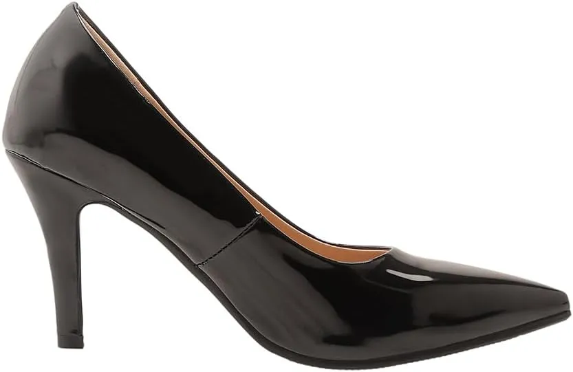 Women's Men's Pointed Toe Mid Heel Plus Size Slip On Wedding Dress Pumps Shoes