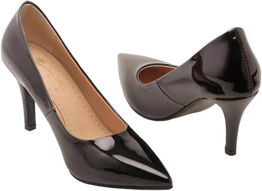 Women's Men's Pointed Toe Mid Heel Plus Size Slip On Wedding Dress Pumps Shoes