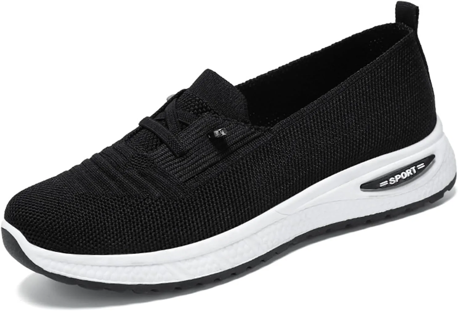 Women's Mesh Knitted Slip-On Casual Loafers,Lightweight Breathable Non-Slip Lace Up Soft Sole Orthopedic Sneakers,for Comfort Driving Walking Shoes