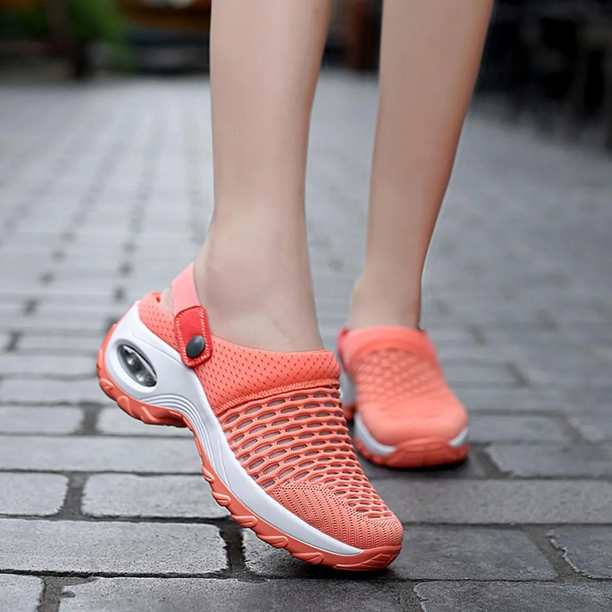 Women's Orthopedic Clogs with Air Cushion Support Mesh Shoes Slip-On Slippers for Women