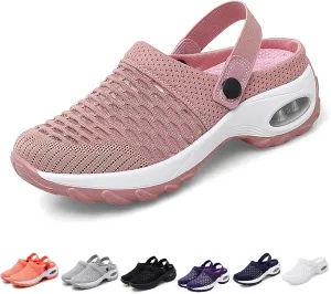 Women's Orthopedic Clogs with Air Cushion Support to Reduce Back and Knee Pressure,Mesh Shoes Slip-On Slippers