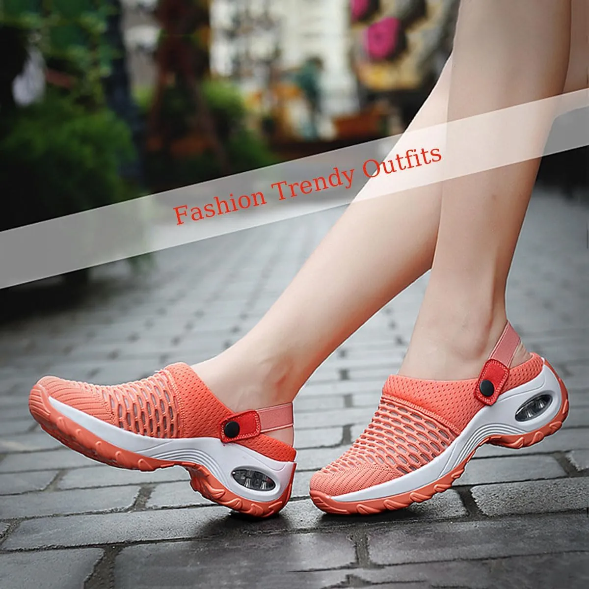Women's Orthopedic Clogs with Air Cushion Support to Reduce Back and Knee Pressure,Mesh Shoes Slip-On Slippers