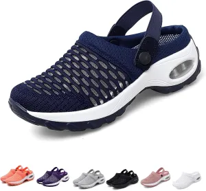 Women's Orthopedic Clogs with Air Cushion Support to Reduce Back and Knee Pressure,Mesh Shoes Slip-On Slippers