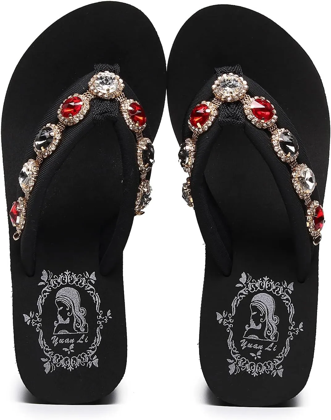 Womens Platform Wedge Flip Flops Chunky High Heel Sandals Summer Beach Thong Heeled Sandal Slippers for Women