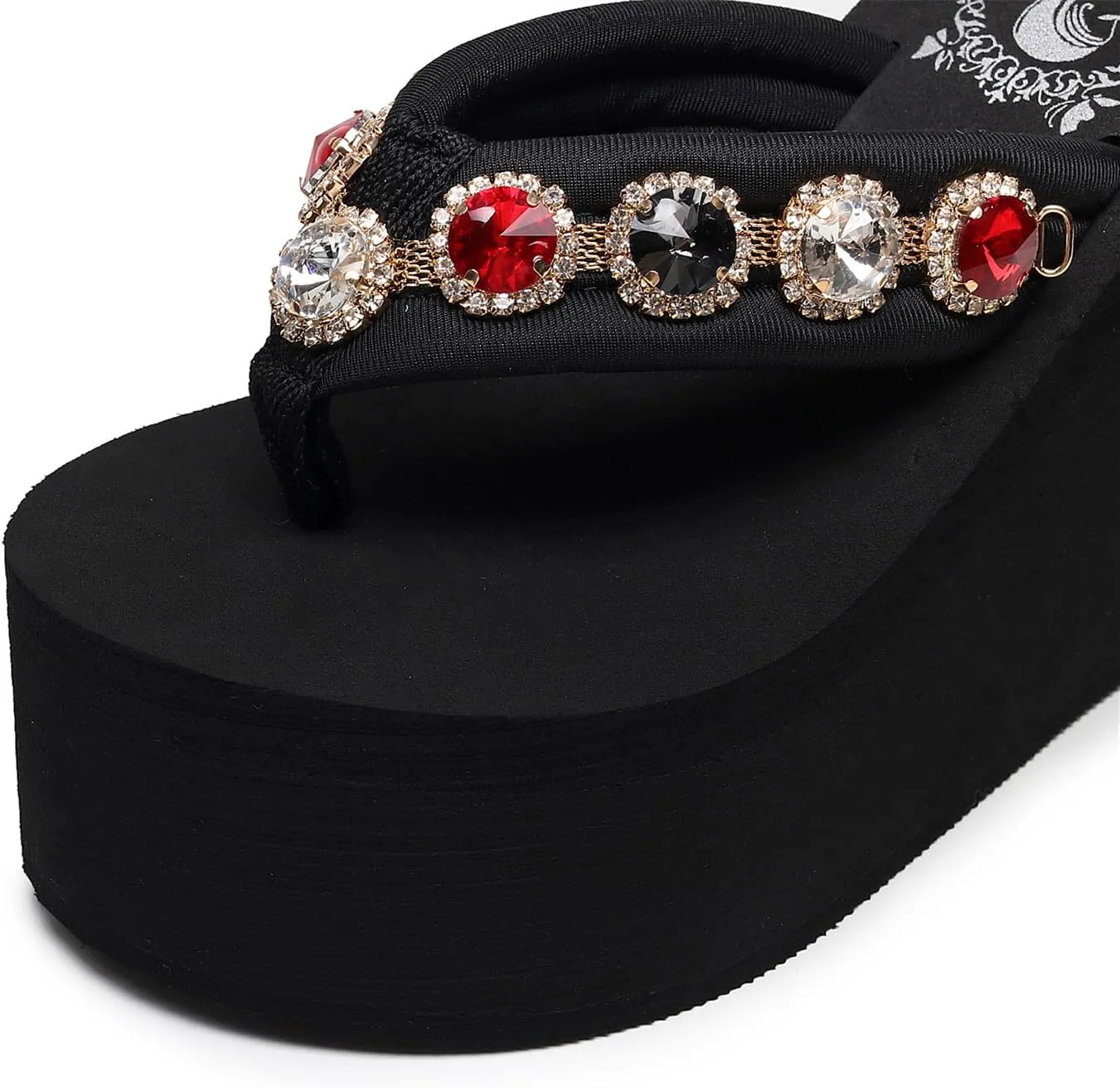 Womens Platform Wedge Flip Flops Chunky High Heel Sandals Summer Beach Thong Heeled Sandal Slippers for Women