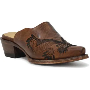 Women's Roper Mary Mule Leather Handcrafted Tan