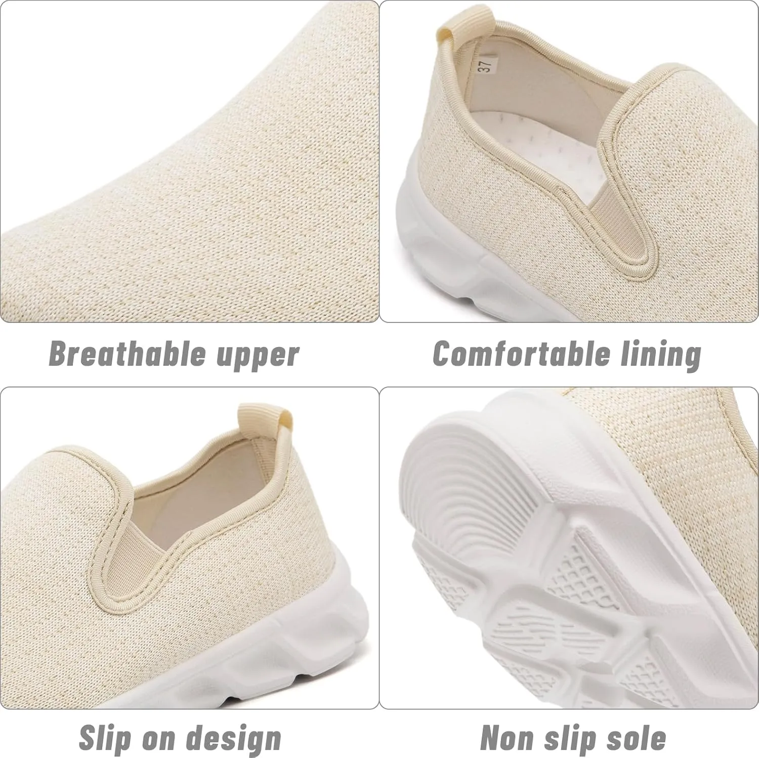 Womens Running Tennis Walking Gym Slip on Shoes Athletic Sneakers Workout Fitness Hiking Shoe