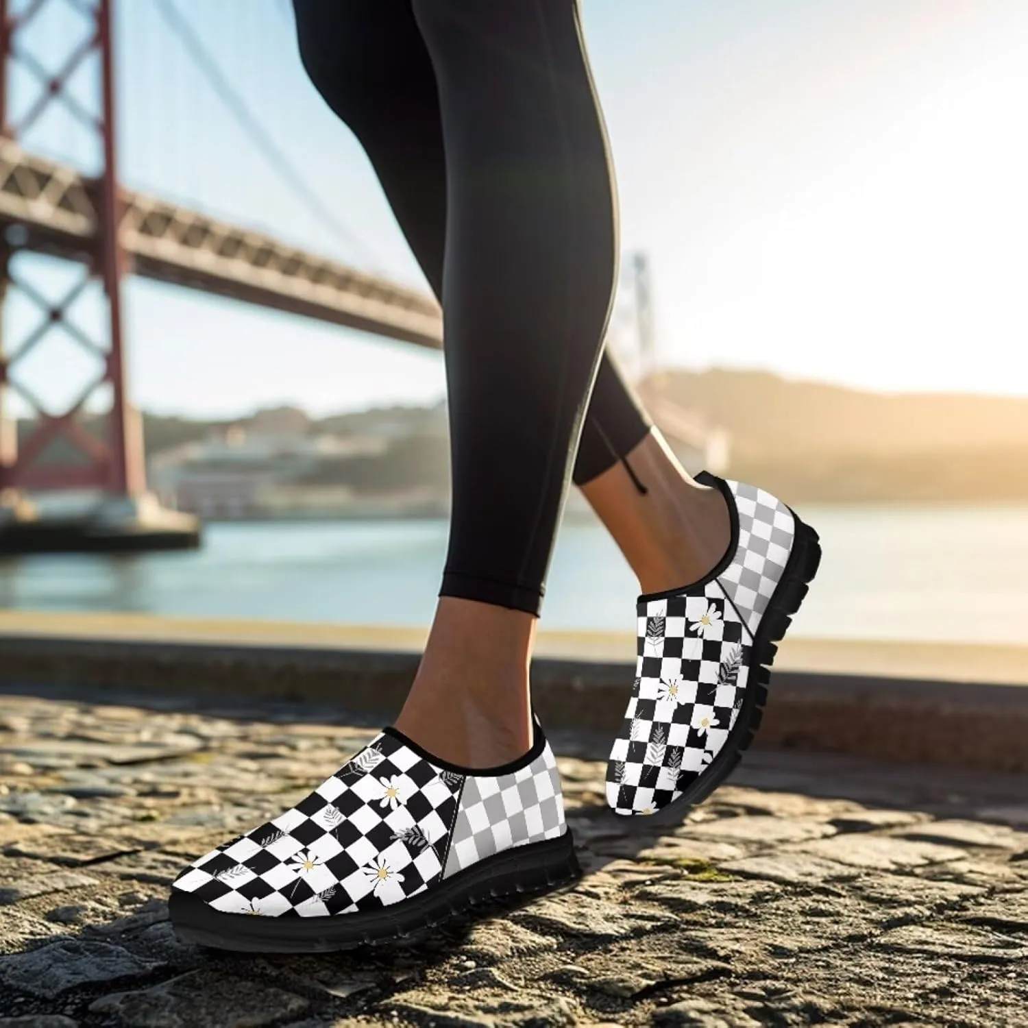 Women's Slip on Shoes Casual Mesh Business Loafers for Work Hands Free Walking Flats Sneakers
