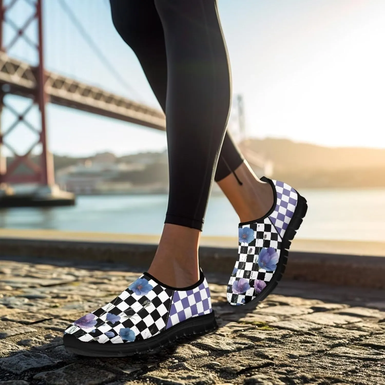 Women's Slip on Shoes Casual Mesh Business Loafers for Work Hands Free Walking Flats Sneakers