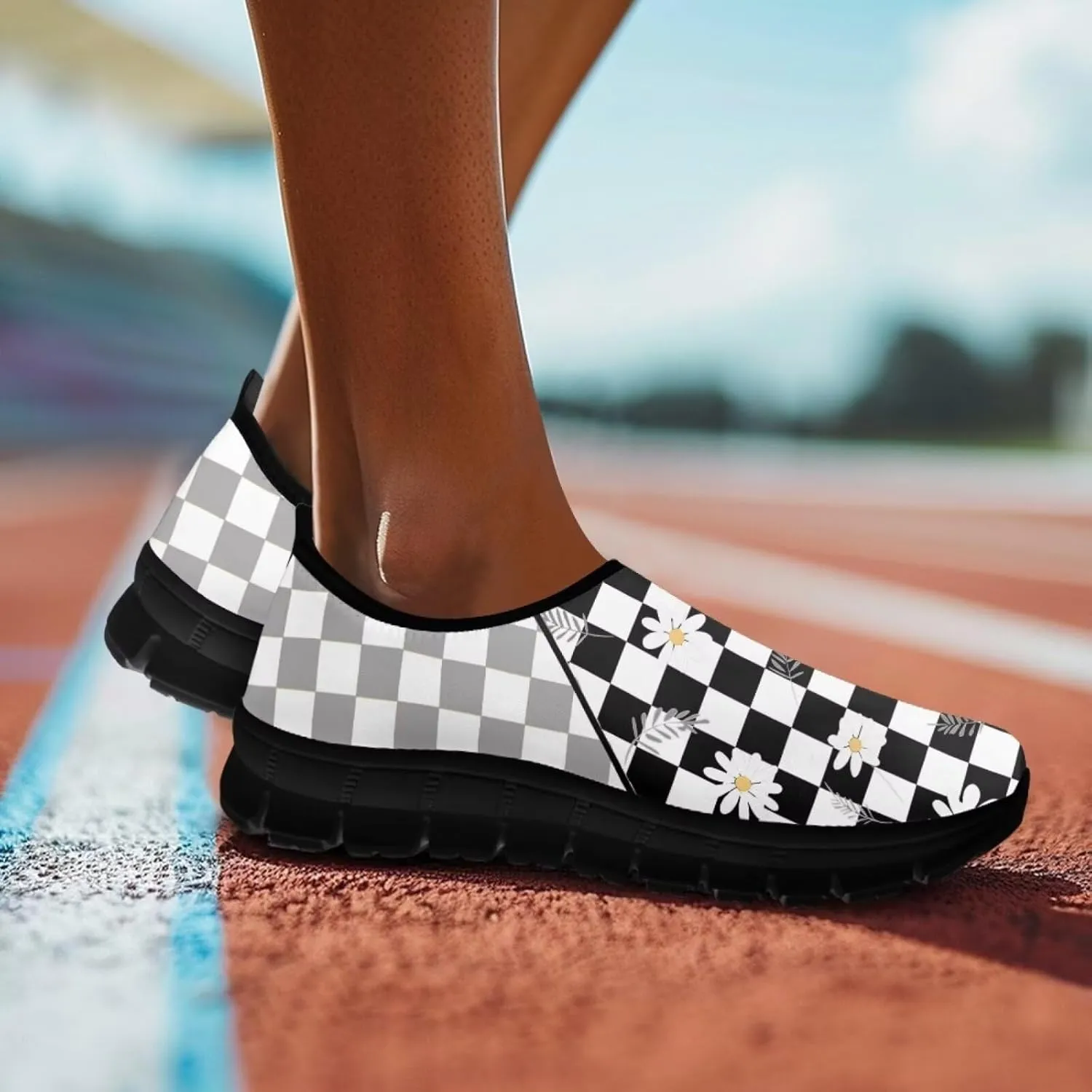 Women's Slip on Shoes Casual Mesh Business Loafers for Work Hands Free Walking Flats Sneakers