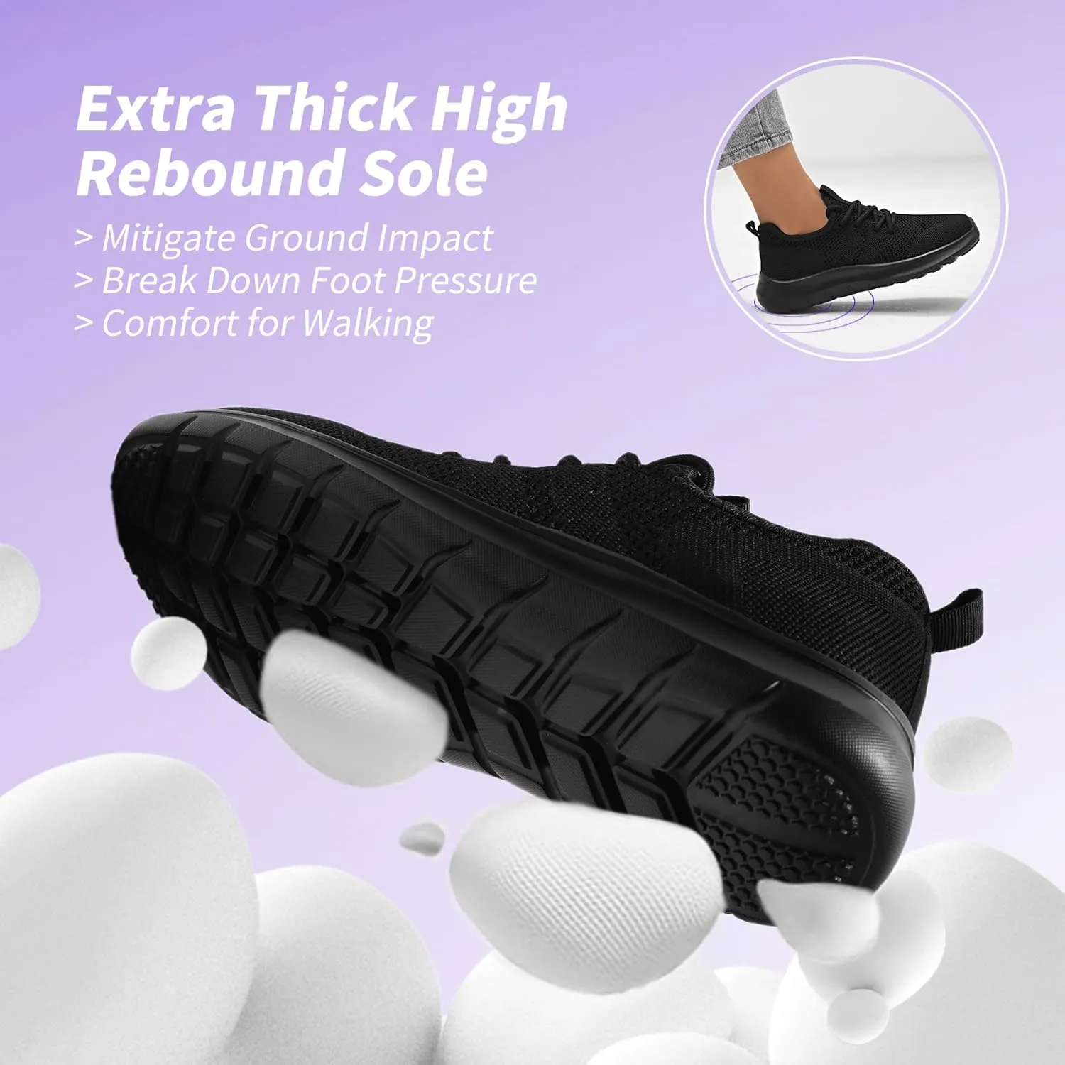 Women's Slip On Walking Shoes Non Slip Running Tennis Shoes Lightweight Breathable Athletic Gym Workout Cross Training Sneakers