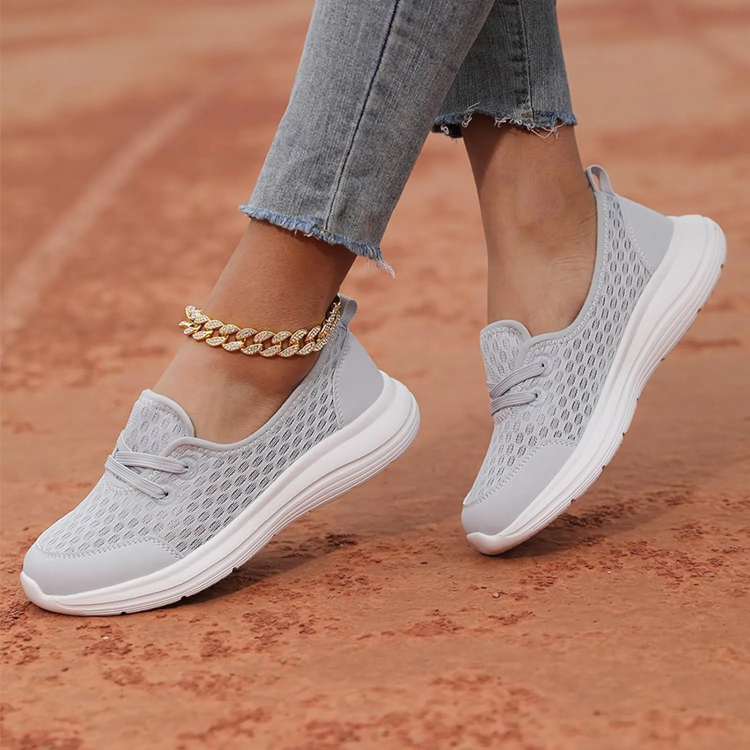 Women's Soft Sole Mesh Comfort Orthopedic Shoes, 2024 New Low-top Women Arch Support Walking Shoes, Casual Slip-on Shoes