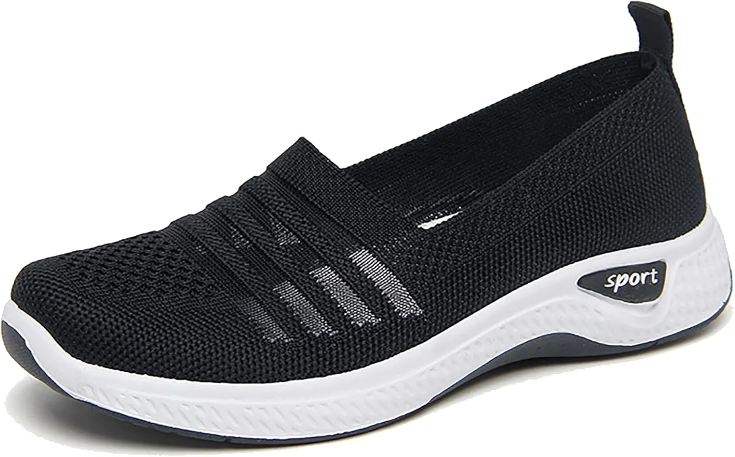 Women's Walking Shoes Comfortable Mesh Slip On Easy Sneakers Casual Sports Shoes Knit Flats Lightweight Breathable Running Shoes