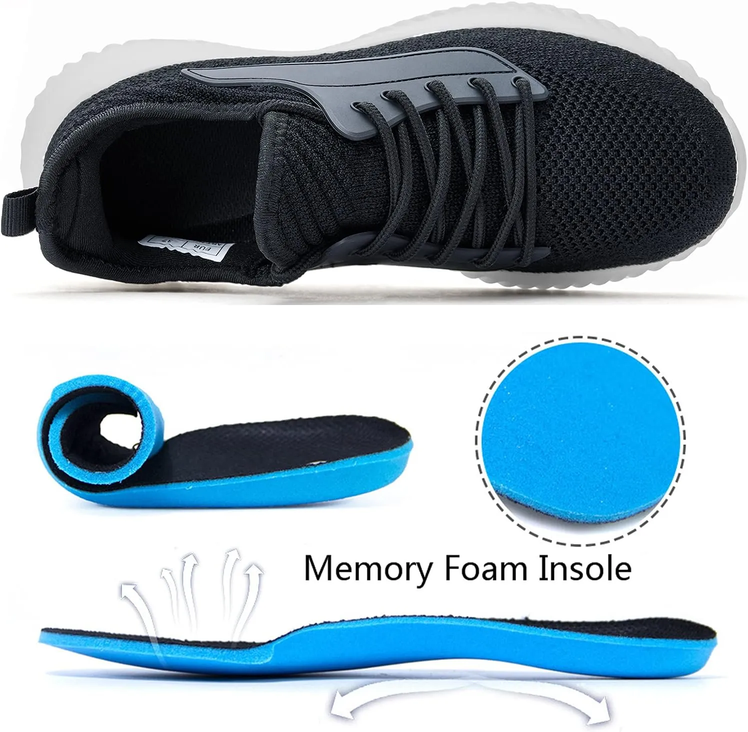 Womens Walking Shoes - Slip On Tennis Running Shoes Memory Foam Lightweight Work Sneakers for Indoor Outdoor Gym