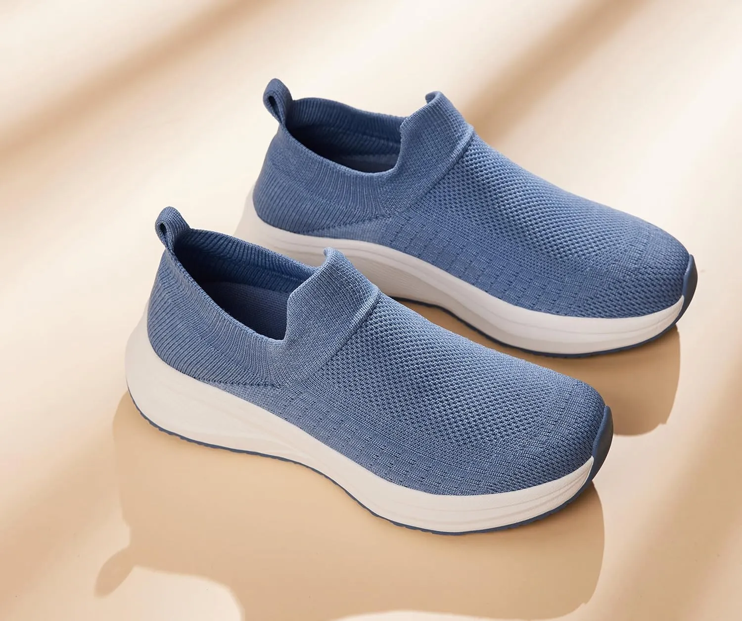 Women's Wide Slip On Walking Shoes Non-Slip Socks Shoe Lightweight Breathable Mesh Sneakers for Everyday Comfort & Style | Perfect for Work Travel