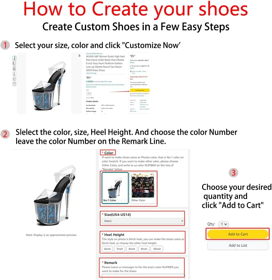WUXIN H&P Women's Exotic Pole Dance Ankle-Strap Sandal 8 Inch Spotted Glitter Nebula Round Toe Platform Fashion Model Sexy Stiletto Custom Dress shoes High Heel