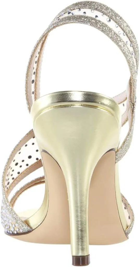 XYD Women Open Toe Crystal Studs Bridal Pumps High Heel Slip On Mesh Rhinestone Wedding Office Dress Shoes