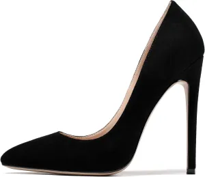 YODEKS Womens Pointed Toe High Heels Slip On Stiletto Pumps Wedding Party Basic Shoes 12cm